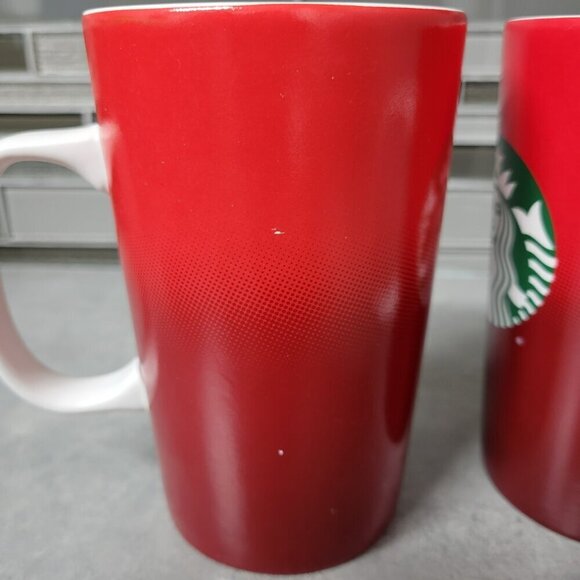 Two Starbucks 2015 Red Mermaid Siren Coffee Mugs 16 oz - Picture 5 of 8